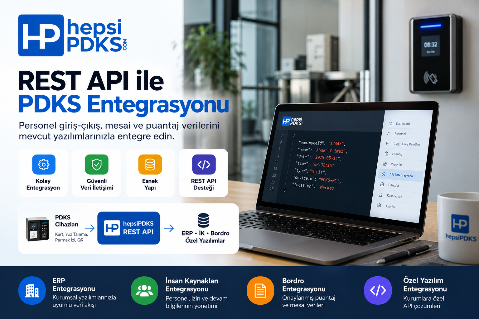 REST API ile PDKS Entegrasyonu Nedir? Personel Takip Sistemleri ve Yazılım Entegrasyonu