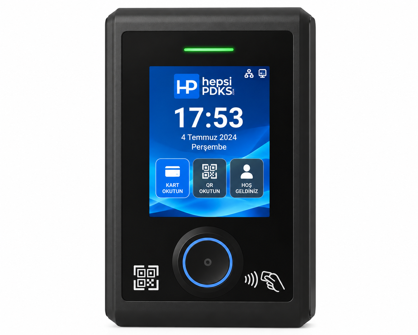 HepsiPDKS PN-1000ME-QR Ekranlı QR, Barkod ve MIFARE Kart Okuyucu Geçiş Kontrol Terminali